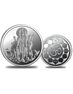 Omkar Mint Dattatreya Silver Coin of 10 Grams in 999 Purity Fineness