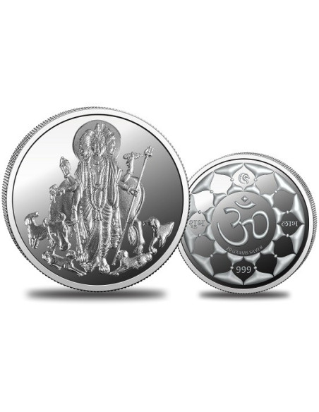 Omkar Mint Dattatreya Silver Coin of 20 Grams in 999 Purity Fineness