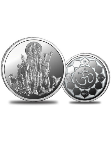 Omkar Mint Dattatreya Silver Coin of 50 Grams in 999 Purity Fineness