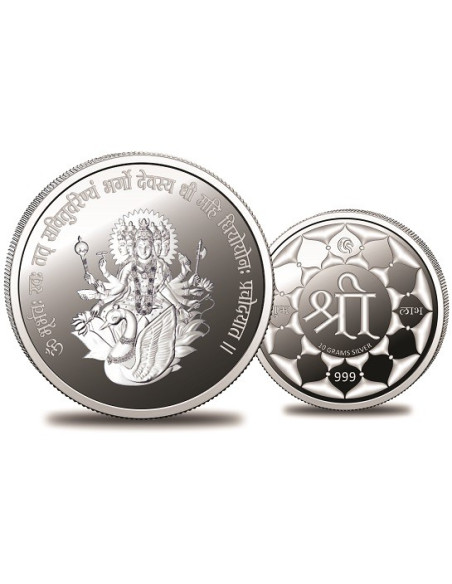 Omkar Mint Gayatri Mata Silver Coin of 10 Grams in 999 Purity Fineness
