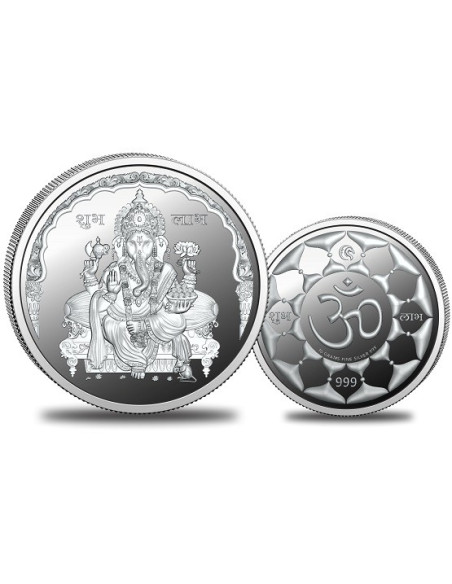 Omkar Mint Ganesh Silver Coin of 10 Grams in 999 Purity Fineness