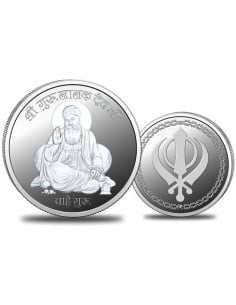 Omkar Mint Gurunanak Dev Ji Silver Coin of 5 Grams in 999 Purity Fineness