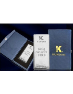 Kundan Ingot Silver Casted Bar Of 500gm in 24 Karat 999.9 Purity / Fineness
