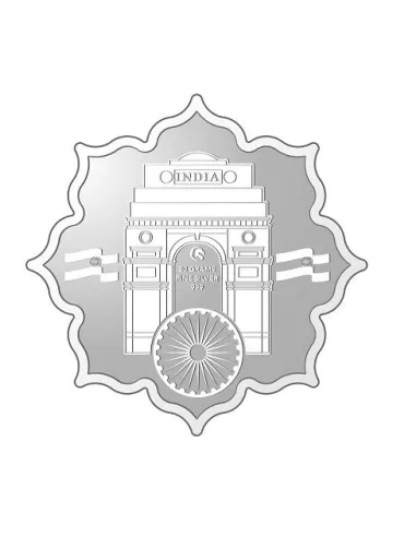 Omkar Mint Aazadi Ka Amrit Mahotsav Color Silver Coin Of 20 Grams in 999 Purity Fineness