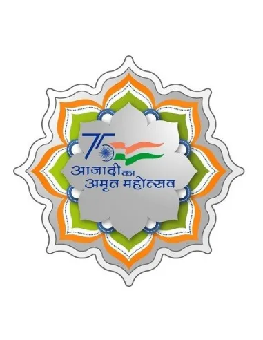 Omkar Mint Aazadi Ka Amrit Mahotsav Color Silver Coin Of 20 Grams in 999 Purity Fineness