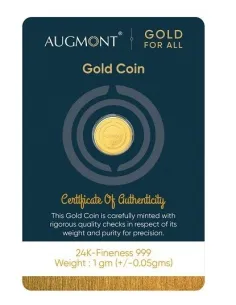 Augmont 1gm Gold Coin 24Kt in 999 Purity