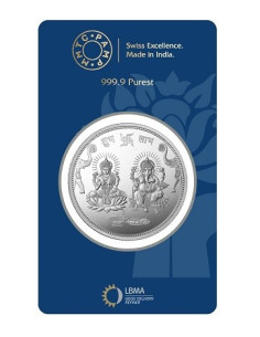 MMTC PAMP Silver Coin Laxmi Ganesh of 20 Gram in 999.9 Purity in Certicard / Fineness