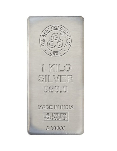 Gujarat Gold Centre Silver Cast Bar Of 1 Kg in 999 24Kt Purity Fineness 