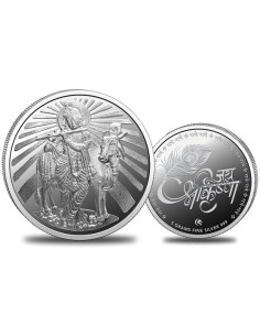 Omkar Mint Krishna Silver Coin of 5 Grams in 999 Purity Fineness