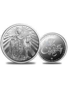 Omkar Mint Krishna Silver Coin of 100 Grams in 999 Purity Fineness