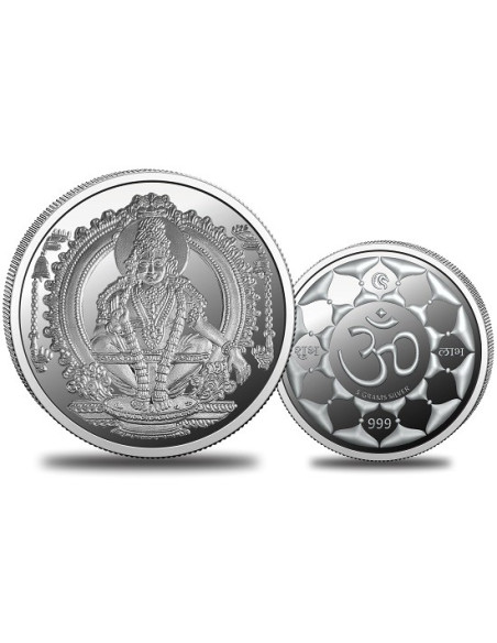 Omkar Mint Ayyapa Swami Silver Coin of 5 Grams in 999 Purity Fineness