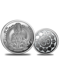Omkar Mint Ayyapa Swami Silver Coin of 100 Grams in 999 Purity Fineness