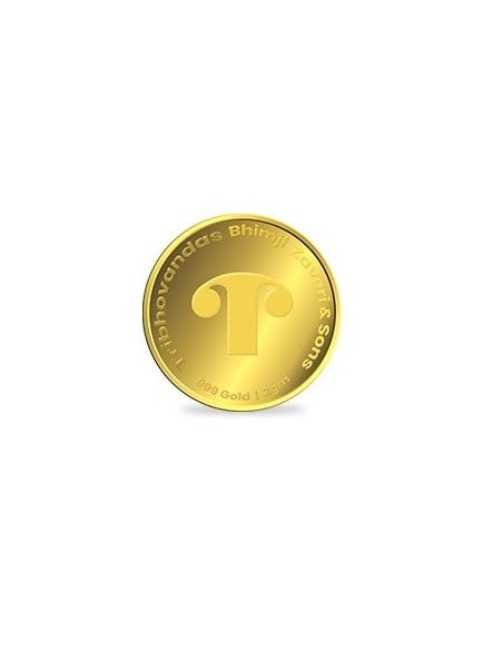 Tribhovandas Bhimji Zaveri & Sons Gold Coin Of 2 Gram 24Kt Gold 999 Purity Fineness