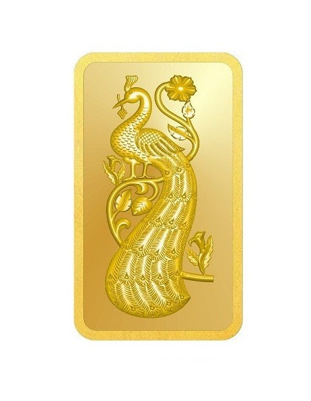 Omkar Mint Peacock Gold Bar Of 5 Gram 24Kt Gold 999 Purity Fineness