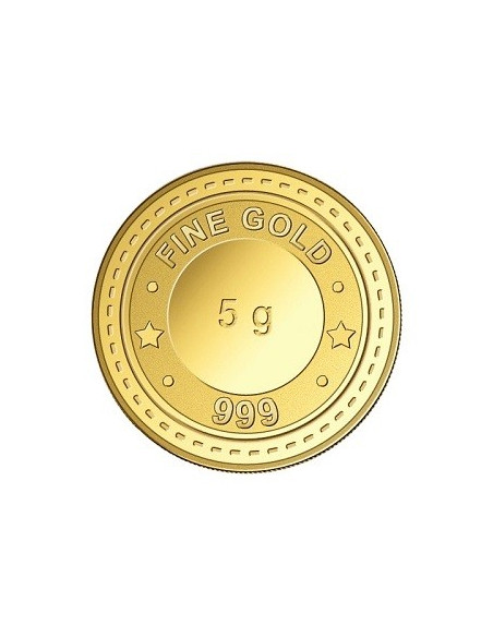 Gujarat Gold Centre Gold Coin Of 5 Gram 24Kt in 999 Purity / Fineness