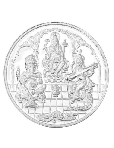 RSBL Shree Trimurti Silver Coin 5 Grams in 999 Purity 24Kt/Fineness