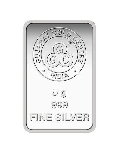 Gujarat Gold Centre Silver Bar Of 5 Gram in 999 24Kt Purity Fineness 