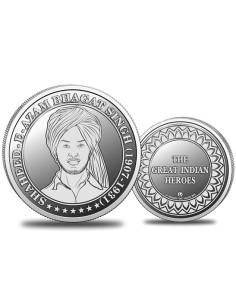Omkar Mint Shaheed Bhagat Singh Silver Coin of 10 Grams in 999 Purity Fineness
