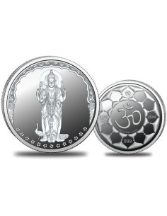 Omkar Mint Murugan Swamy Silver Coin of 20 Grams in 999 Purity Fineness