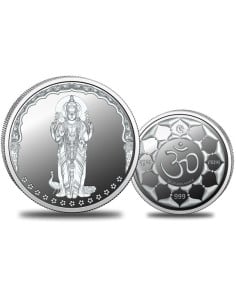 Omkar Mint Murugan Swamy Silver Coin of 50 Grams in 999 Purity Fineness