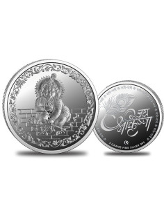 Omkar Mint Laddu Gopal Silver Coin of 5 Grams in 999 Purity Fineness