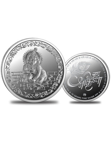 Omkar Mint Laddu Gopal Silver Coin of 10 Grams in 999 Purity Fineness