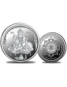 Omkar Mint Lakshmi KuberSilver Coin of 10 Grams in 999 Purity Fineness
