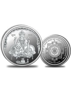 Omkar Mint Lakshmi Kuber Silver Coin of 50 Grams in 999 Purity Fineness
