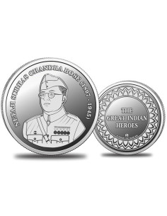 Omkar Mint Netaji Subhas Chandra Bose Silver Coin of 10 Grams in 999 Purity Fineness