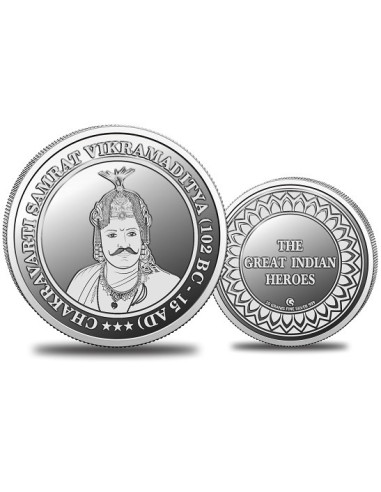Omkar Mint Samrat Vikramaditya  Silver Coin of 10 Grams in 999 Purity Fineness