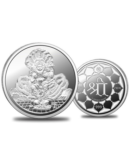 Omkar Mint Lakshmi Narsimha Silver Coin of 10 Grams in 999 Purity Fineness