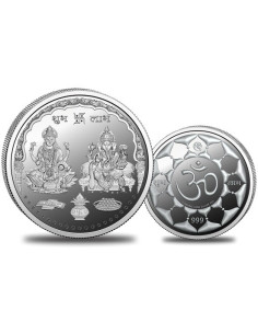 Omkar Mint Lakshmi Ganesh Silver Coin of 5 Grams in 999 Purity Fineness