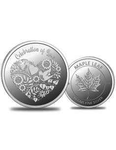 Omkar Mint Celebration Of Love Silver Coin of 10 Grams in 999 Purity Fineness