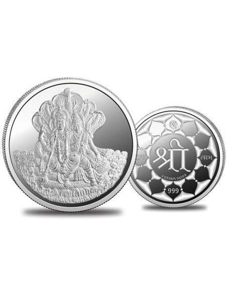 Omkar Mint Lakshmi Narayan Silver Coin of 5 Grams in 999 Purity Fineness