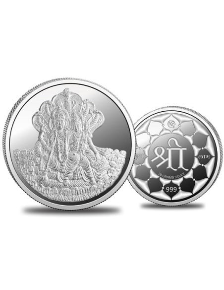 Omkar Mint Lakshmi Narayan Silver Coin of 20 Grams in 999 Purity Fineness