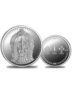 Omkar Mint Padmavati Mata Silver Coin of 10 Grams in 999 Purity Fineness