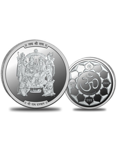 Omkar Mint Ram Darbar Silver Coin of 10 Grams in 999 Purity Fineness