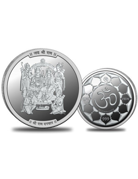 Omkar Mint Ram Darbar Silver Coin of 20 Grams in 999 Purity Fineness