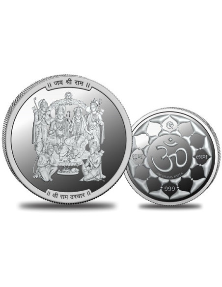 Omkar Mint Ram Darbar Silver Coin of 100 Grams in 999 Purity Fineness