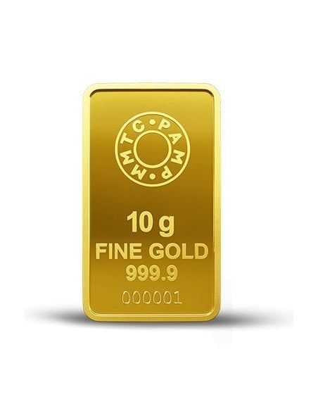 MMTC-PAMP Gold Rose Ingot Bar of 10 Grams in 24 Karat  999.9 Purity / Fineness
