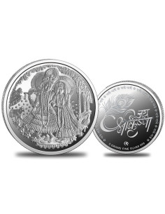 Omkar Mint Radha Krishna Silver Coin of 5 Grams in 999 Purity Fineness