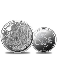 Omkar Mint Radha Krishna Silver Coin of 10 Grams in 999 Purity Fineness