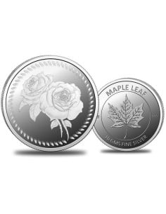 Omkar Mint Rose Silver Coin of 10 Grams in 999 Purity Fineness