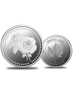 Omkar Mint Rose Silver Coin of 50 Grams in 999 Purity Fineness