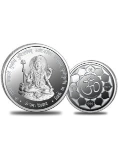 Omkar Mint Shiv Ji Silver Coin of 10 Grams in 999 Purity Fineness