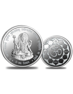 Omkar Mint Shiv Ji Silver Coin of 50 Grams in 999 Purity Fineness