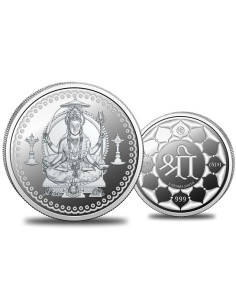 Omkar Mint Santoshi Mata Silver Coin of 5 Grams in 999 Purity Fineness