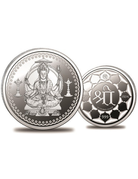 Omkar Mint Santoshi Mata Silver Coin of 10 Grams in 999 Purity Fineness