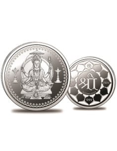 Omkar Mint Santoshi Mata Silver Coin of 50 Grams in 999 Purity Fineness