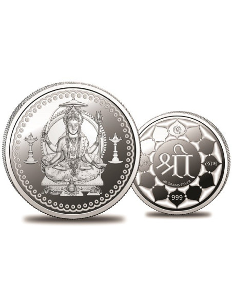 Omkar Mint Santoshi Mata Silver Coin of 100 Grams in 999 Purity Fineness